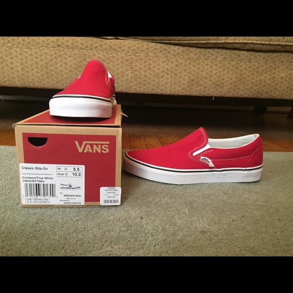 red van slip ons